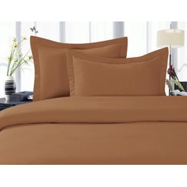 CELINE LINEN Best, Softest, Coziest Duvet Cover Ever! 1500 Premier Hotel Quality Luxury Super Soft Wrinkle Free 3-Piece Duvet Cover Set, King/Cali King, Mocha Chocolate