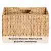 StorageWorks Hand-Woven Divided Magazine Basket, Rattan Magazine Holder, Natural Wicker