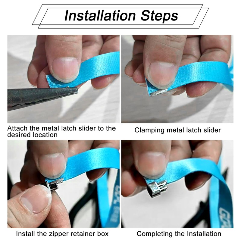 sourcing map 20 Set Double Open Zip Repair Locking Kit