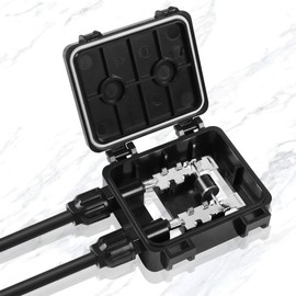 PNGKNYOCN Solar Junction Box PV Connector，IP67 Waterproof Solar Junction Box With 11AWG 50cm Solar Cable Connector for Suitable Solar Panel Power: 250W-300W 10A-20A Solar Panel
