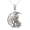 Treasure Bay 925 Sterling Silver Moon and Wolf Symbol Pendant
