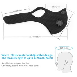 Dust Mask, Amazer Tec Reusable Dust Pollution Mask with Activated Carbon Filter for Woodworking House Cleaning Gardening and Outdoor Activities (Pack of 1 Black)