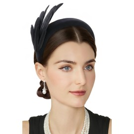 BABEYOND Fascinator Headband for Women - 1920s Feather Tea Party Kentucky Cocktail Fascinator Headpiece for Costume Party