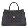 GUESS Cuba Tri Compartment Satchel Charcoal Logo, Charcoal logo