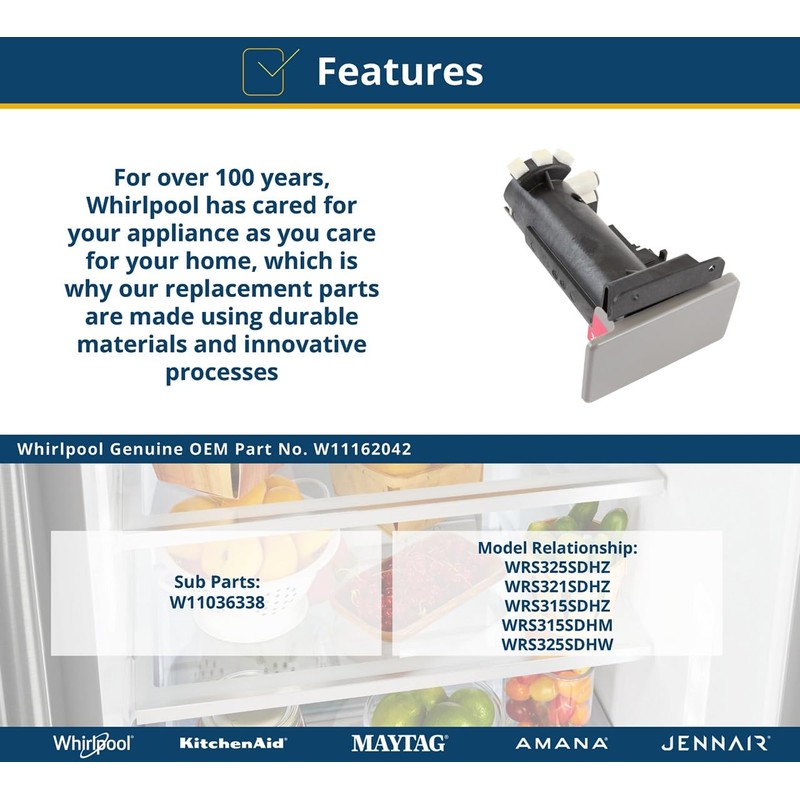 Whirlpool W11162042 OEM Refrigerator Water Filter Housing