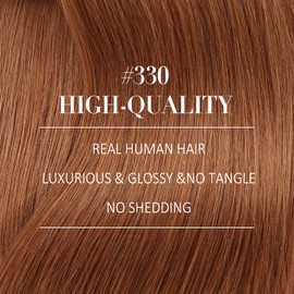 YoungSee 14Inch 120g 7Pcs Clip in Human Hair Extension Copper Remy Human Hair Extensions Clip in Ginger for Women Double Weft Lace