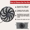 PRUNkuar 16 inch Electric Radiator Cooling Fan 12V with 1000