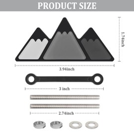 Tri-Color Car Emblem for Mesh Gille,Waterproof Car Emblems and Badges with Triangle Mountain Design,Cool Car Badges Front Grill Emblem,Cute Car Accessories for Women & Men (Gray)