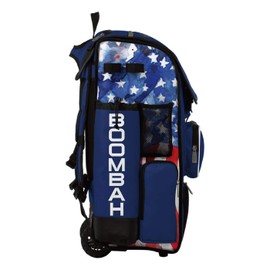 Boombah Superpack Hybrid Rolling Bat Bag - USA Watercolor Bat Pack Royal Blue/White/Red - Wheeled & Backpack Version