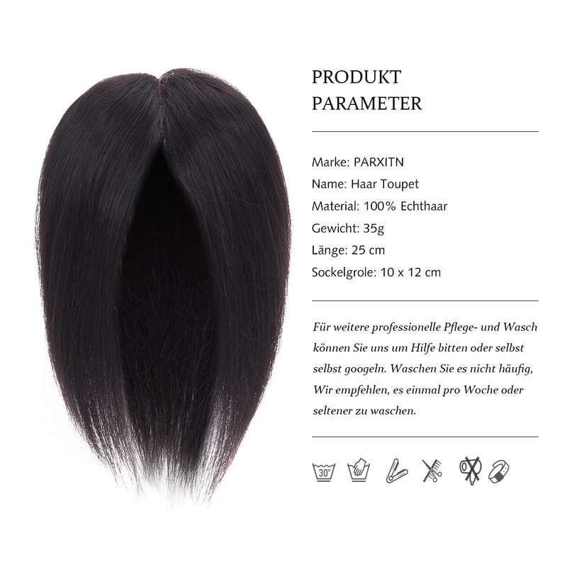 PARXITN Hair Toppers for Thinning Hair with 3 Clips 25