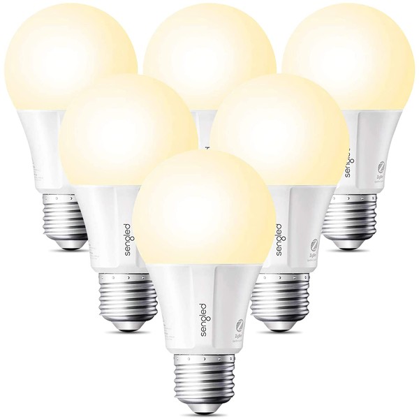 Sengled Zigbee Smart Light Bulbs, Smart Hub Required, Works with SmartThings and Echo with Built-in Hub, Voice Control with Alexa and Google Home, Soft White 60W Eqv. A19 Alexa Light Bulb, 6 Pack