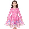 Quedoris Girls Twirly Printed Casual Party Long Sleeve Dress Fantasy
