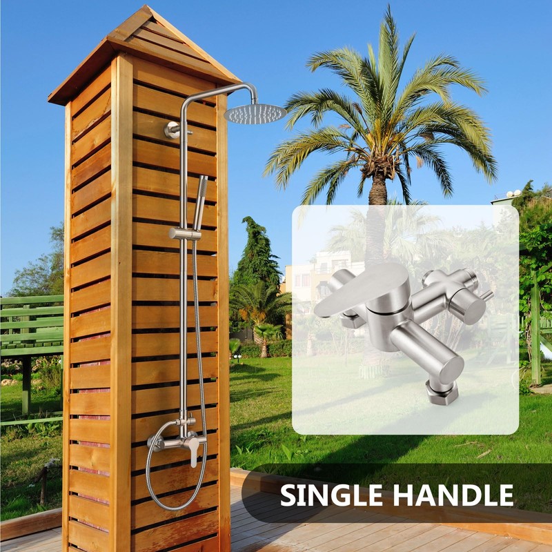 Outdoor Shower Kit,Outdoor Shower Fixtures Faucet System Single Handle Brass