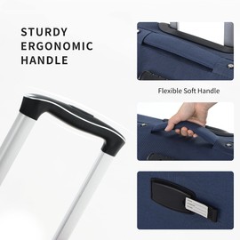 Merax Softside Luggage Set, Travel Suitcase Expandable Lightweight, 3 Piece Luggage Sets with Spinner Wheels 22" 26" 30" Suitcase with TSA Lock (Deep Blue)