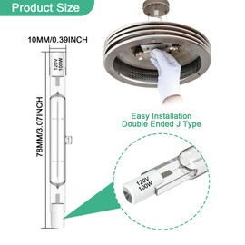 R7S Bulbs,5 Pack Halogen Bulbs R7S 78mm T3 100W 120V,1050lm J-Type Halogen Light Bulb with Long Lifespan,3-inch Long Double Ended Light Bulb for Work,Security,Landscape Lights,Dimmable,Warm White