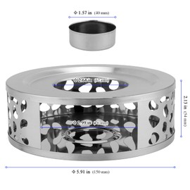 KEILEOHO 3 PCS Teapot Warmer, Stainless Steel Teapot Warmer, Metal Teapot Heater with Tealight Candle Holder, Brushed Coffee Tea Warmer Base for Glass or Ceramic Teapot, Silver