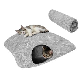 CROOOLTRRY Peekaboo Cat Cave Small Square Tunnel pet House, Comes with Two Protective Covers as a Gift