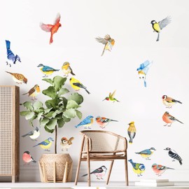 DECOWALL DS-8063 25 Little Birds Wall Sticker Decor Kindergarten Nursery Kids Room DIY Wall Decal Wall Art Sticker Boys Girls Teens Kids Bathroom Decor Vinyl Bedroom Teens Kids