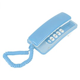 Teléfono Cableado,Teléfono Fijo con Función de Flash / Silenciamiento /Última Remarcación de Números,Teléfono de Escritorio para Casa,Oficina,Hotel(Azul)