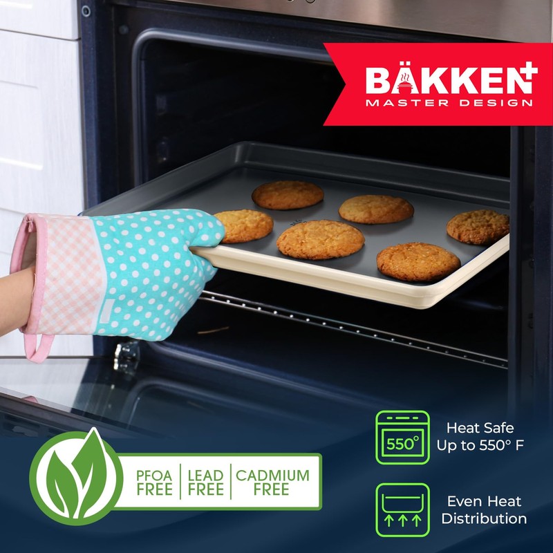 Bakken Ceramic Baking Sheet Non Stick - 10x15.5 Aluminum Cookie