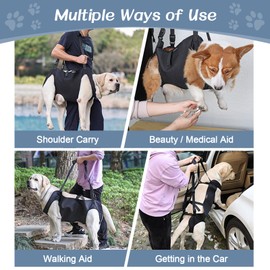 MIGHTYDUTY Carrying Aid Dog Full Body Male Female Portable Multifunctional Full Body Lifting Aid Suitable for Elderly Injured and Disabled Dogs Hiking S