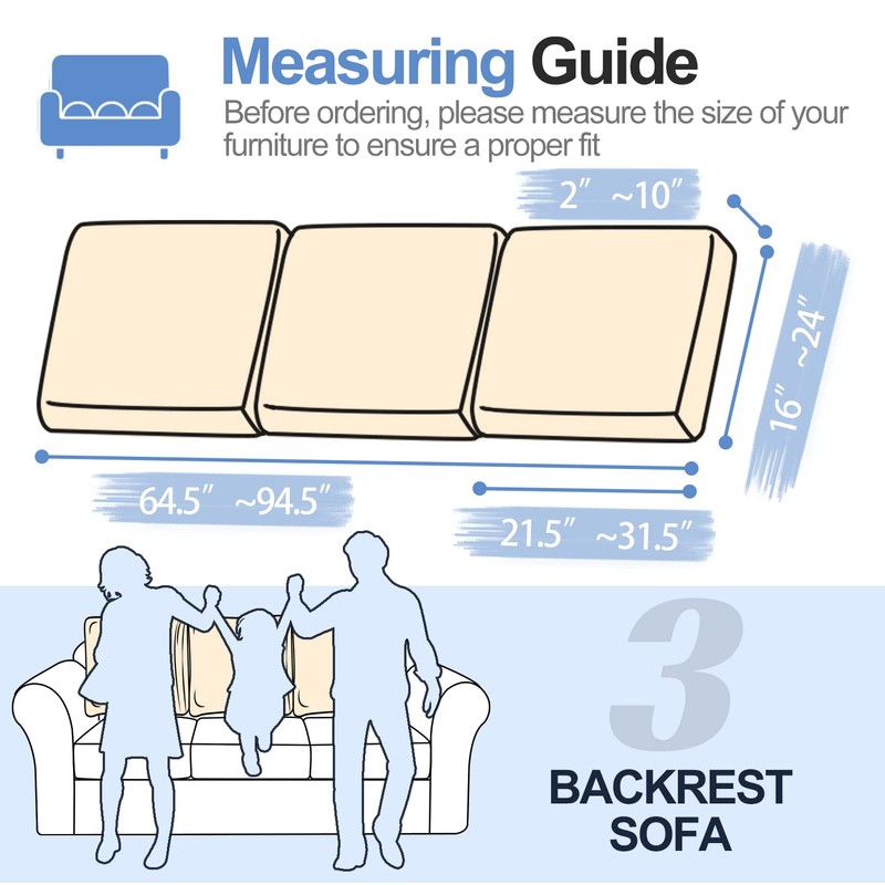 WEYOND Large Backrest Cushion Covers Super Stretch Backrest Covers for