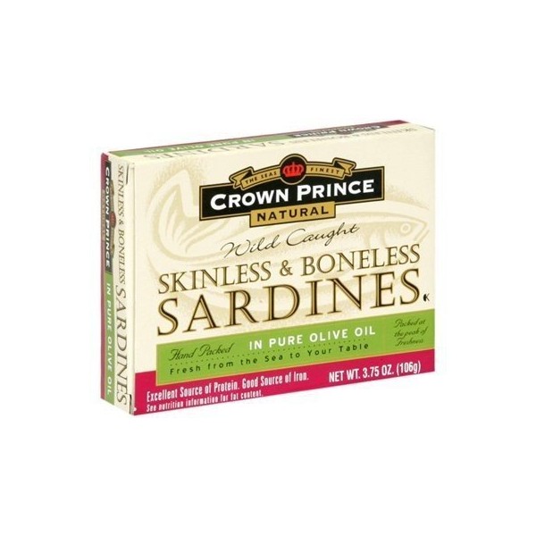 Crown Prince Sardines Skinless Boneless in Oil ( 12x3.75 OZ) ( Value Bulk Multi-pack)36