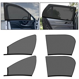 Car Window Shade, 4 Pcs Stretchable Large Car Window Screen Mesh, Car Window Cover for Car Heat and UV Protection