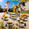 JUKUDAHU 5-in-1 Robot Toys Cars for Kids 3-5, Magnetism Transforming