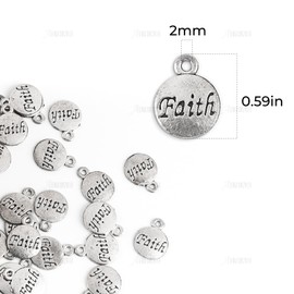 AUEAR, DIY Charms Inspirational Message Charm Pendants for Jewelry Making Inspiration Words for DIY Necklace Bracelet, 100 Pcs, Plata