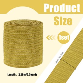FINGERINSPIRE 2.5 Yards Military Bullion Braid Trim, 5cm Wide Gold Polyester Braid Sewing Ribbon Decorative Metallic Braided Ribbon for Home DIY Sewing Crafts Clothing Curtains Decoration