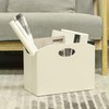 EZDeco Magazine Holder Foldable Magazine Rack Floor PU Leather File