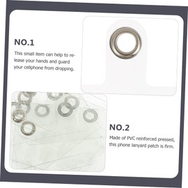 WOONEKY 5sets Phone Leash Tab Replacement Phone Lanyard Patch Strap Tab Metal Ring 20pcs*5