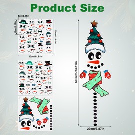 32pcs Snowman Face Stickers, Snowman Face Decals Christmas Stickers for Christmas Ornaments Christmas Wall Art Decor Ball Glass Window Cup Fridge DIY Crafts Decorations