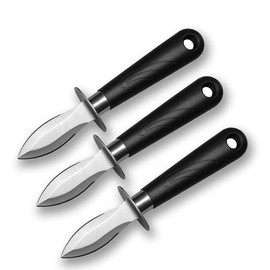 WENDOM Oyster Shucking Knife 3PCS Stainless Steel Oyster Shucker Set with Non-Slip Handle Opener for Shellfish