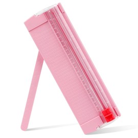 Mini Taglierina per Carta,Tagliacarte a Ghigliottina A4 A5 con Protezione Automatica di Sicurezza per Etichette di Carta, Carta Artigianale e Foto (Pink)