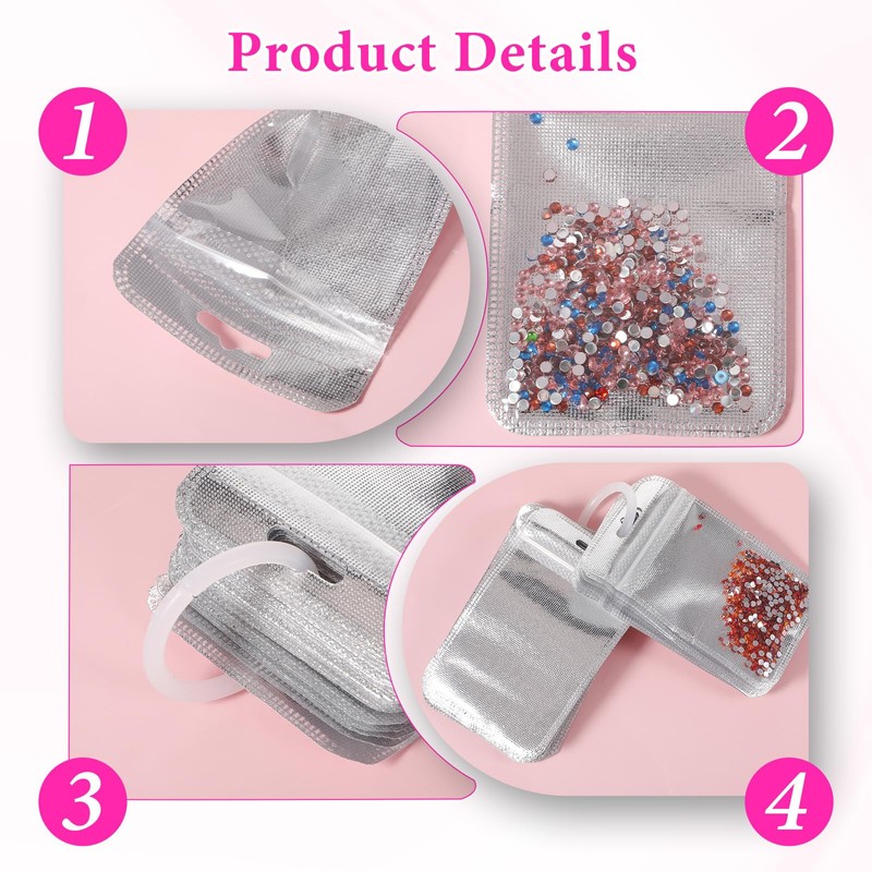 Elegaperma 100pcs Diamond Art Bags for Beads, 4.33 x 2.7