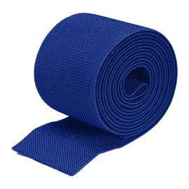 sourcing map Twill Wide Elastic Band Double-Side 75mm(3 inch) Flat 2 Yard Woven Elastic Band Knit Elastic Spool Heavy Stretch Strap Blue for Sewing, Waistband