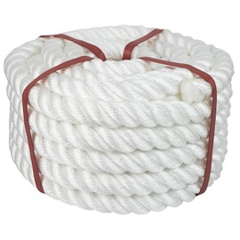Aoneky 49 Ft Twisted Polypropylene Rope - Floating Polypro Rope for Marine, Nautical, Wet Projects (3/8 inch x 49 ft)