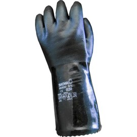 SHOWA 660ESD Full PVC Coated Static and Chemical Resistant Safety Glove with Cotton Liner, 12" Length, Large (10 Pair)