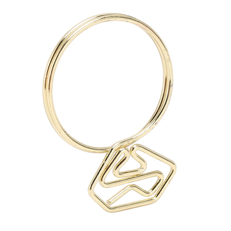 100Pcs Cute Paper Clips Ring Style Anti Slip Sturdy Electroplated