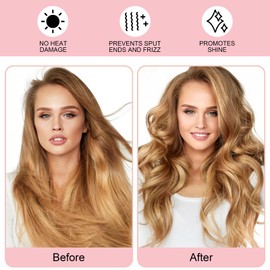 Flylipu Rulos De Pelo Suaves Extra Largos De 60" Sin Calor Para Dormir Diademas Rizadoras Sin Calor() Caqui