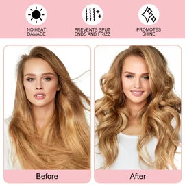 Flylipu Rulos De Pelo Suaves Extra Largos De 60" Sin Calor Para Dormir Diademas Rizadoras Sin Calor() Caqui