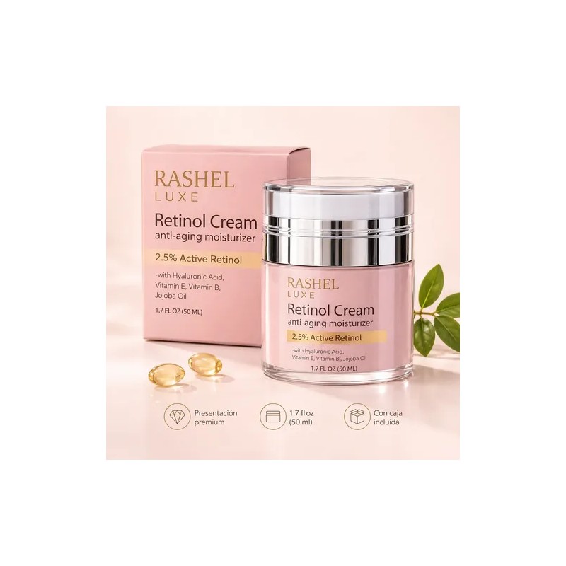 Crema Retinol, 2.5, Vitamina E Y B5, Aceite Jojoba, Arrugas