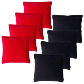 YAADUO Set of 8 Regulation Cornhole Bags, Weather Resistant Standard Corn Hole Bean Bags for Tossing Game, Includes Tote Bags (Black/Red)