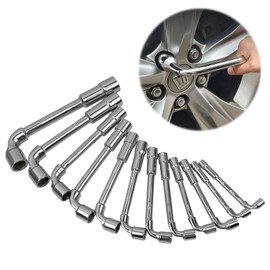 CNQLIS 12 Pcs L-Type Pipe Perforation Elbow Wrench Set, L Shaped Hex Socket Wrench Set, 6-20mm, Chrome Alloy Steel, 6 Point,Metric