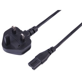 pro elec pl15831 5 m UK 3 Pin Cord IEC C7 Figure 8 Mains Power Charger Cable - Black