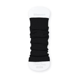 Steven Cotton Calf Warmer for Girls, Rollable Warm and Comfortable Cuffs for Children, Ribbed Unusual Stylish Gift for Boys Dancers, Available in Various Colours, black