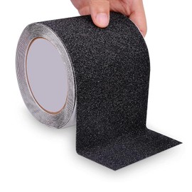 MCSWKEY Cinta Antideslizante, Cinta Antiderrapante para Escaleras de 10m x 10cm, Rollo de Cinta Antiderrapante, 80 Granos, Cinta Antideslizante para Baño, Rampas, Interior y al Aire Libre (Negro)