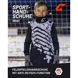 CATCH & KEEP Field Player Gloves - Warming Sports Gloves for Autumn and Winter with Strong Grip - Football Gloves Men and Women - Also for Other Sports - Available in Grey and Black